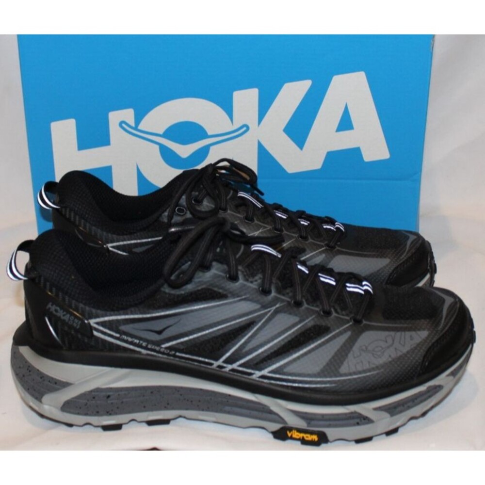 Men's Hoka One U Mafate Speed 2‎ Black Trail Running Sneakers NIB $170 - Picture 2 of 7